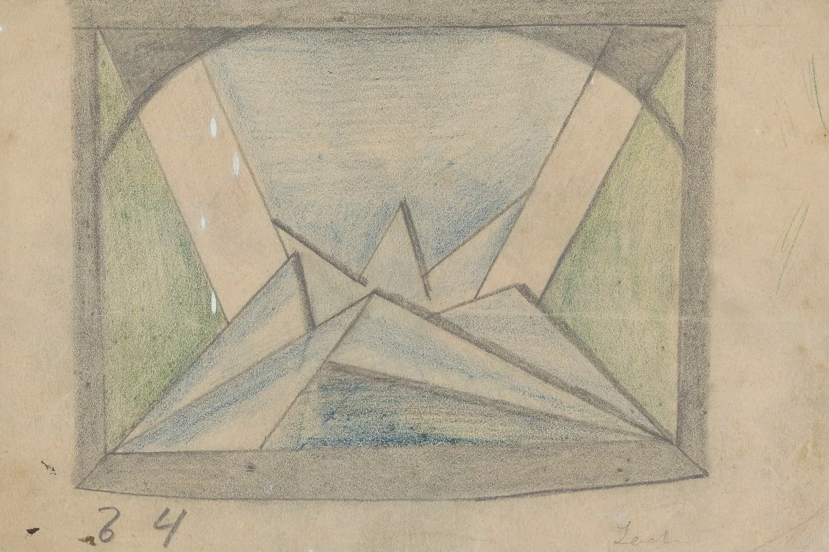 Le Lache Maquette De Decor Decor Geometriquemontagnes Tableau 4 by Georges Pitoëff - Canvas Print