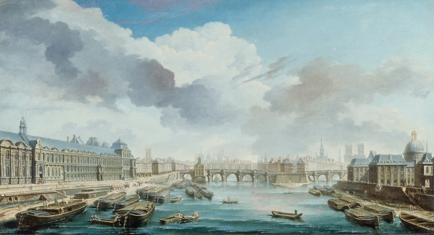 Le Louvre Le Pont Neuf Et Le College Des Quatre Nations Actuel Institut De France Vus Du Pont Royal
