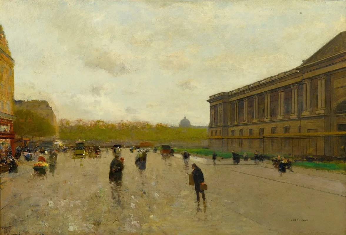 Le Louvre Paris by Luigi Loir - Canvas Print