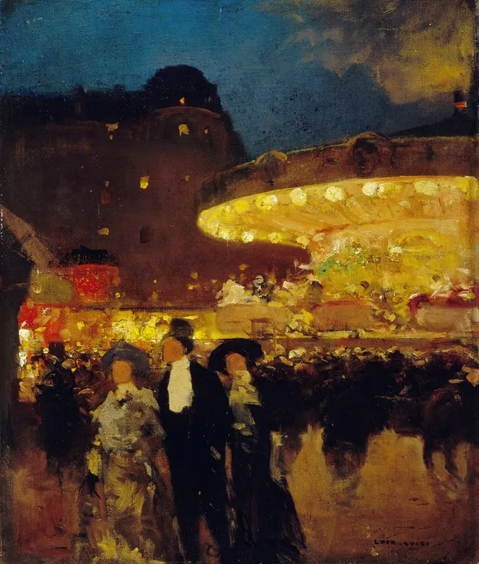 Le Manege by Luigi Loir - Canvas Print