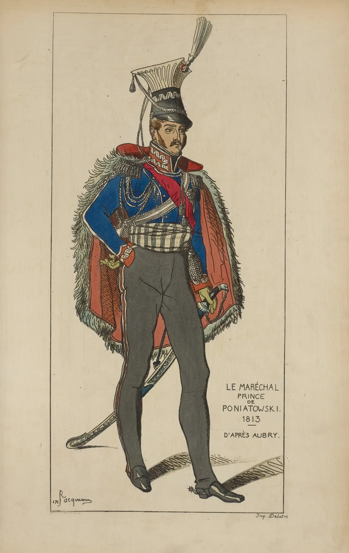 Le Marechal Prince De Poniatowski 1813 Dapres Aubry