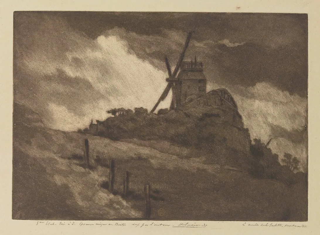 Le Moulin De La Galette Montmartre by Henri-Charles Guérard - Canvas Print