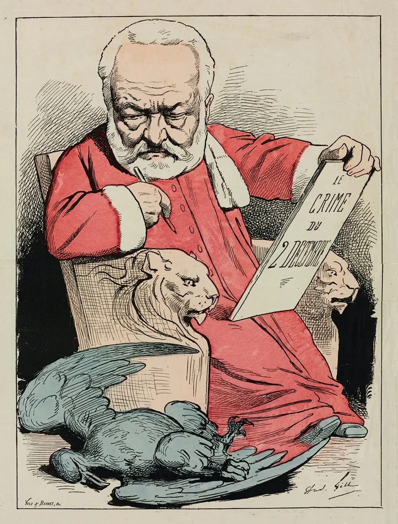 Le Nouveau Livre De Victor Hugo Par Gill by André Gill - Canvas Print