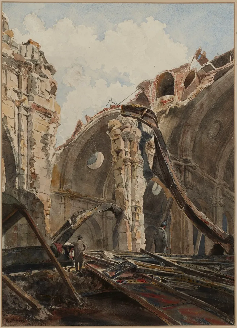 Le Palais De Justice Apres Lincendie De 1871 by Richard Phené Spiers - Canvas Print