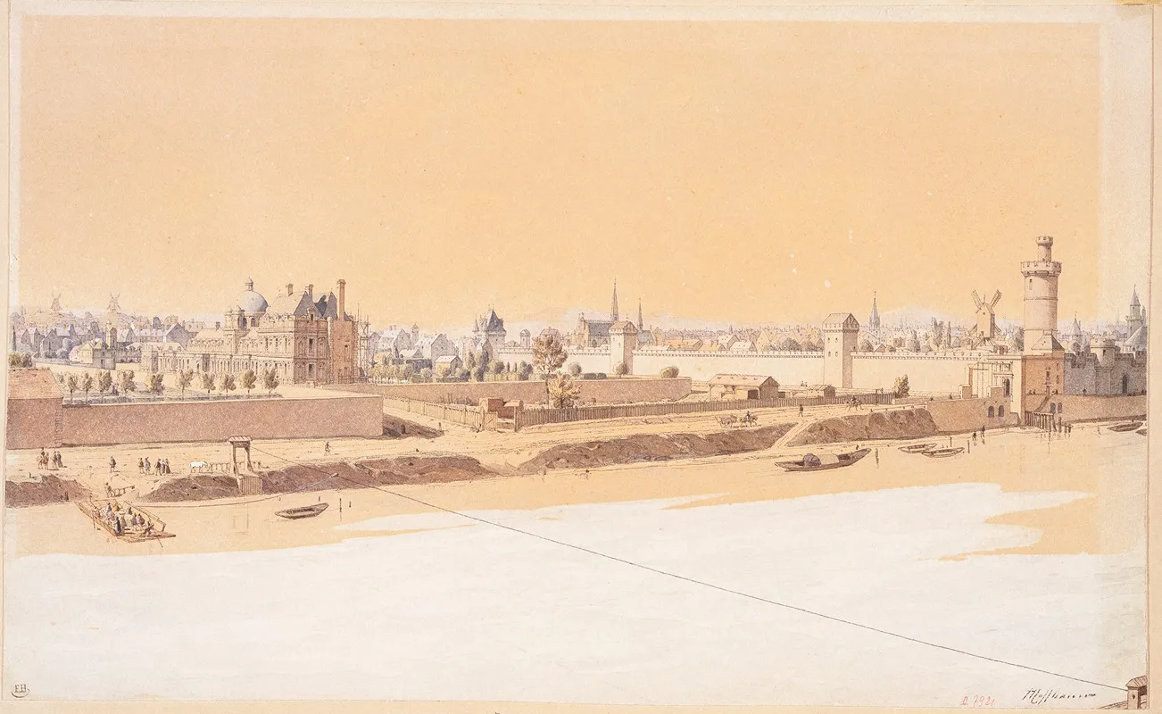 Le Palais Des Tuileries Rue Saint Nicaise Porte Neuve Et Porte Saint Honore En 1585 by Fédor Hoffbauer - Canvas Print