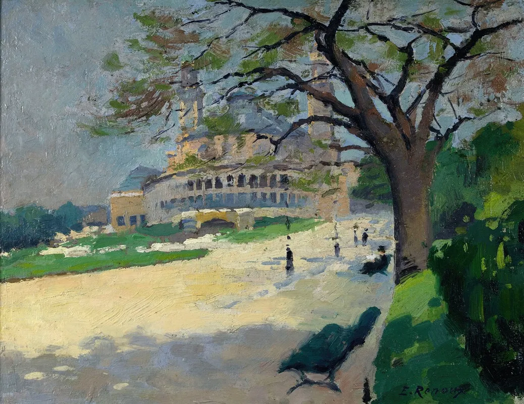 Le Palais Du Trocadero Vu Des Jardins by Ernest Jules Renoux - Canvas Print