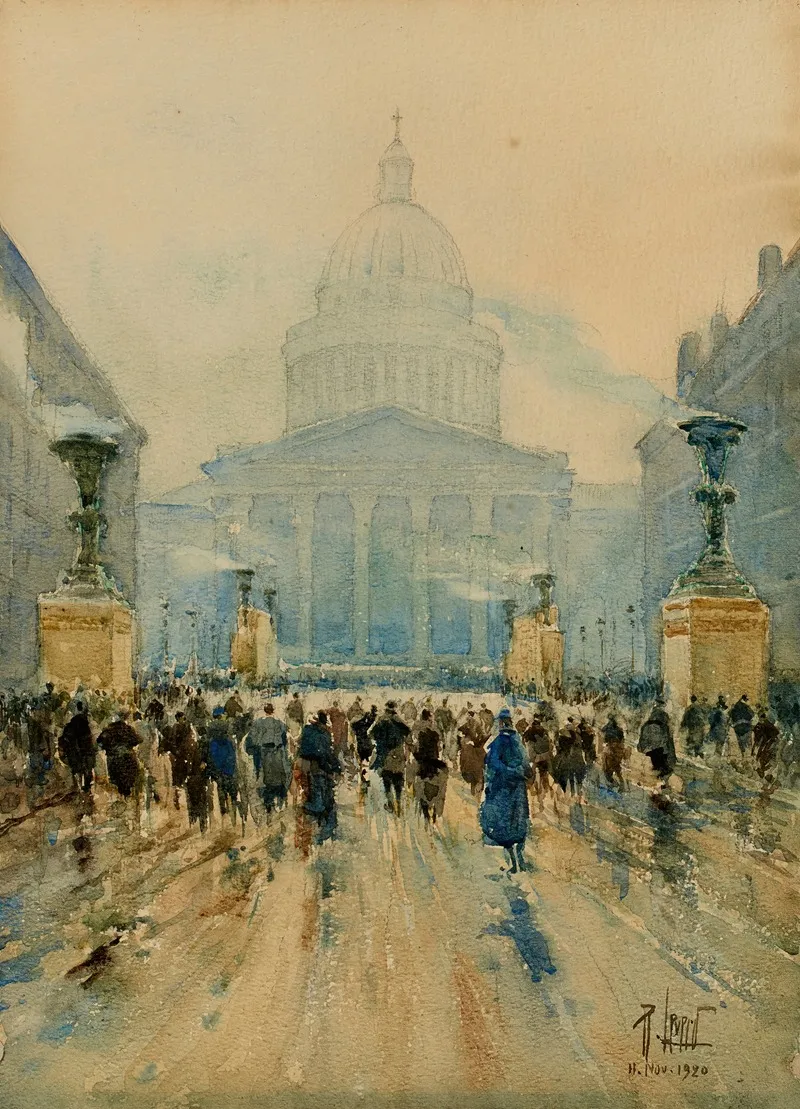 Le Pantheon Le 11 Novembre 1920 by Réné Leverd - Canvas Print