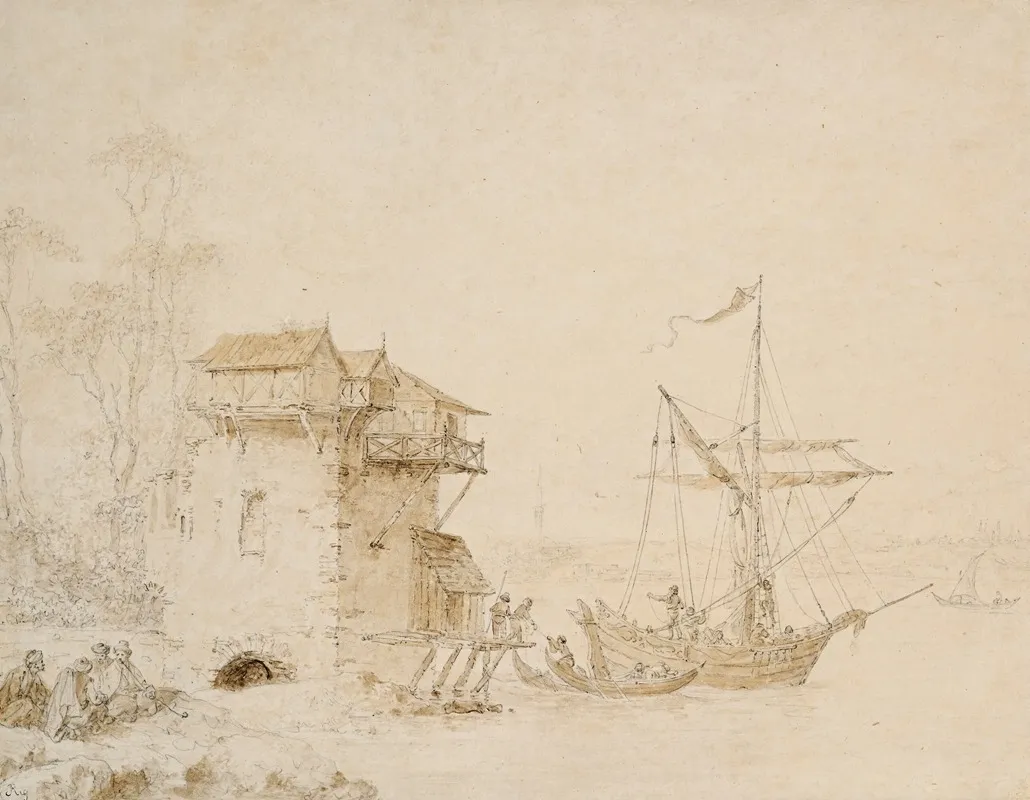 Le Peage A Bateau Dans Un Paysage Orientaliste