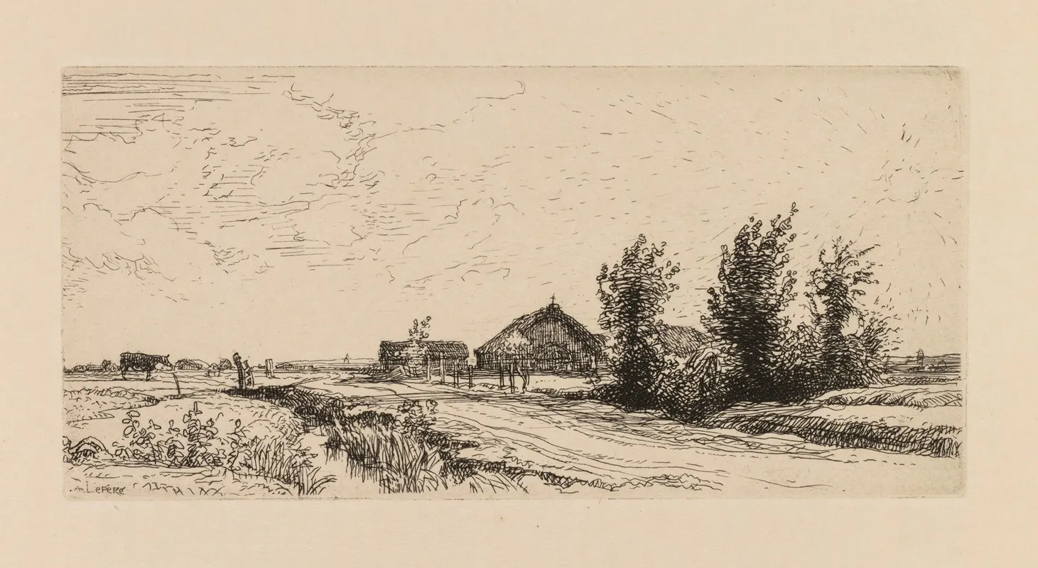 Le Petit Gardeur De Vaches by Auguste Louis Lepère - Canvas Print