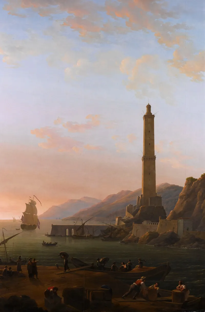 Le Phare De Genes by Jean-Joseph-Xavier Bidauld - Canvas Print