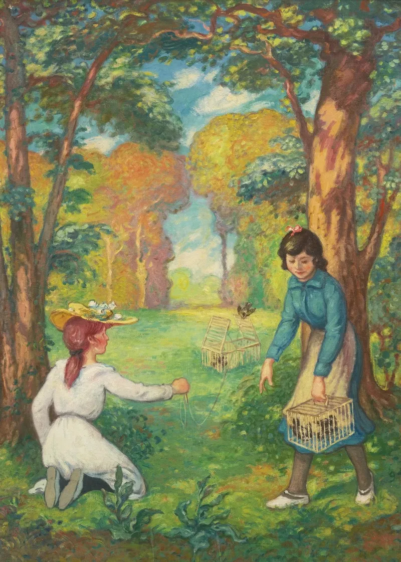 Le Piege A Oiseaux by Georges d'Espagnat - Canvas Print