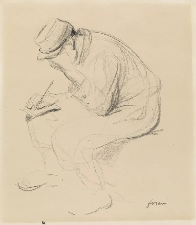 Le Poilu French Soldier Writing Home