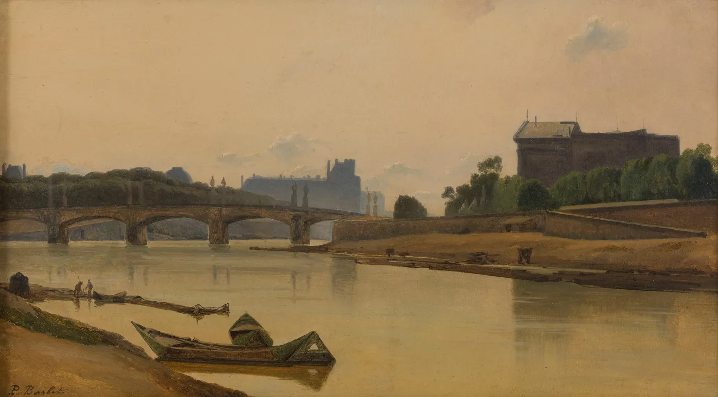 Le Pont De La Concorde Vu Du Quai De La Conference by Prosper Barbot - Canvas Print