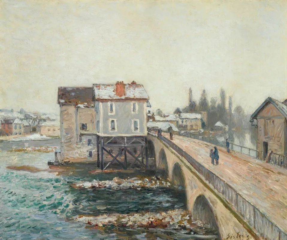 Le Pont De Moret Et Les Moulins Effet Dhiver