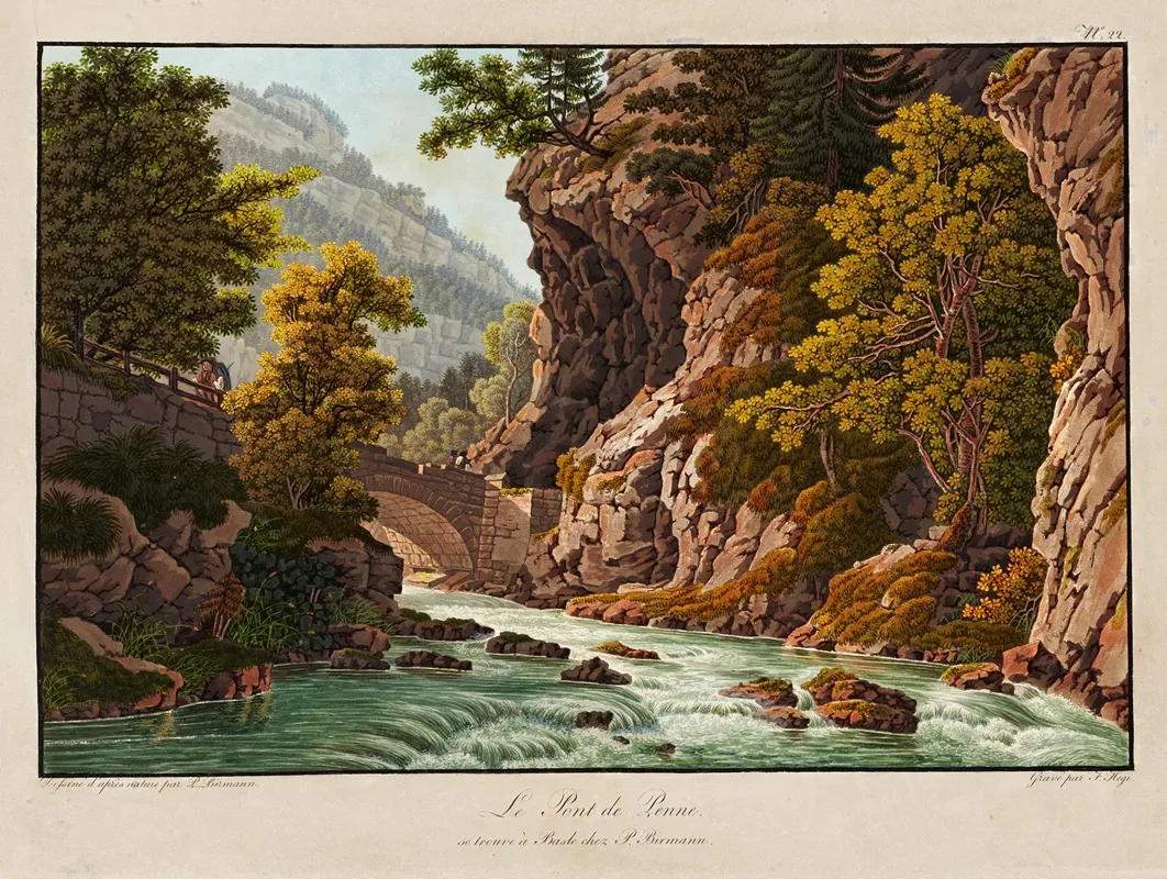 Le Pont De Penne by Peter Birmann - Canvas Print