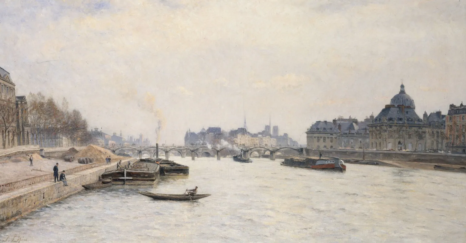 Le Pont Des Arts Vue Du Pont Royal by Stanislas Lépine - Canvas Print