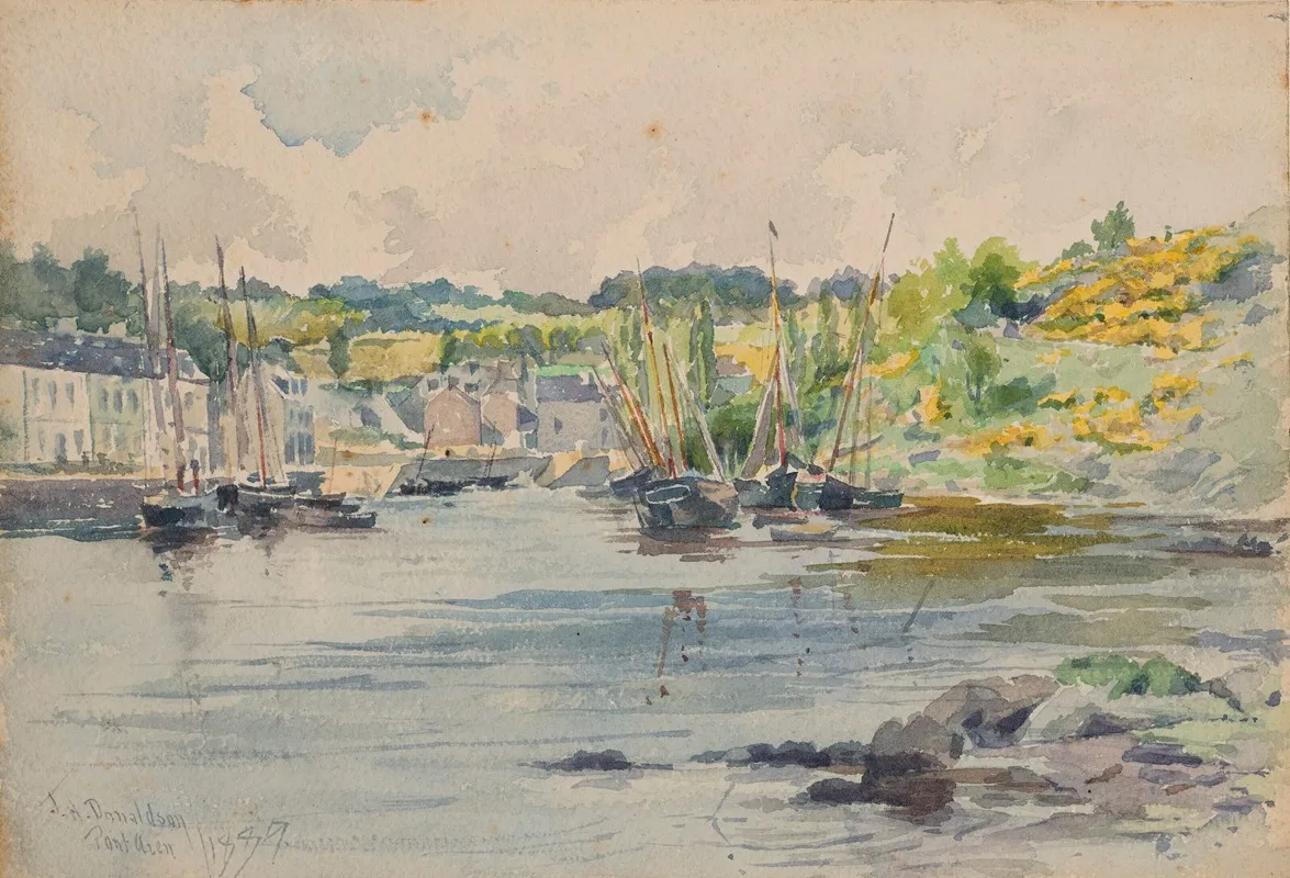 Le Port De Pont Aven by James Henry Donaldson - Canvas Print