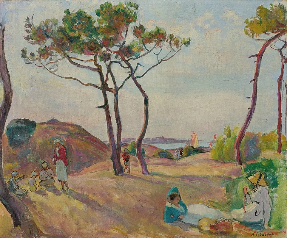 Le Pradet Les Pins Sur La Plage by Henri Lebasque - Canvas Print