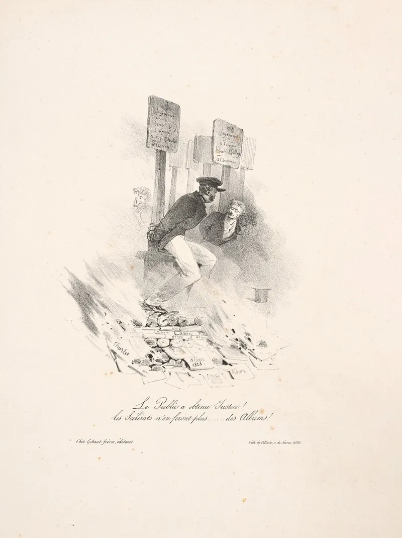 Le Public A Obtenu Justice Les Scelerats Nen Feront Plus Des Albums by Francois le Villain - Canvas Print