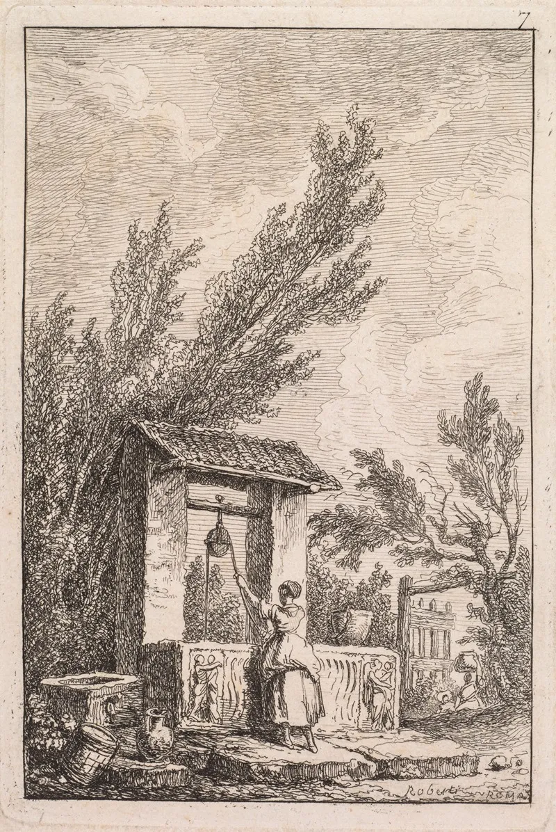 Le Puits by Hubert Robert - Canvas Print