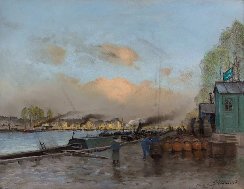 Le Quai De Bercy by Emile Cagniart - Canvas Print