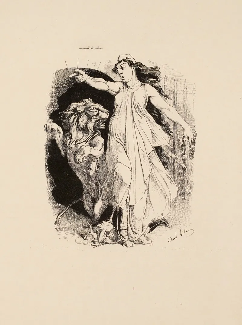 Le Reveil Du Lion by André Gill - Canvas Print