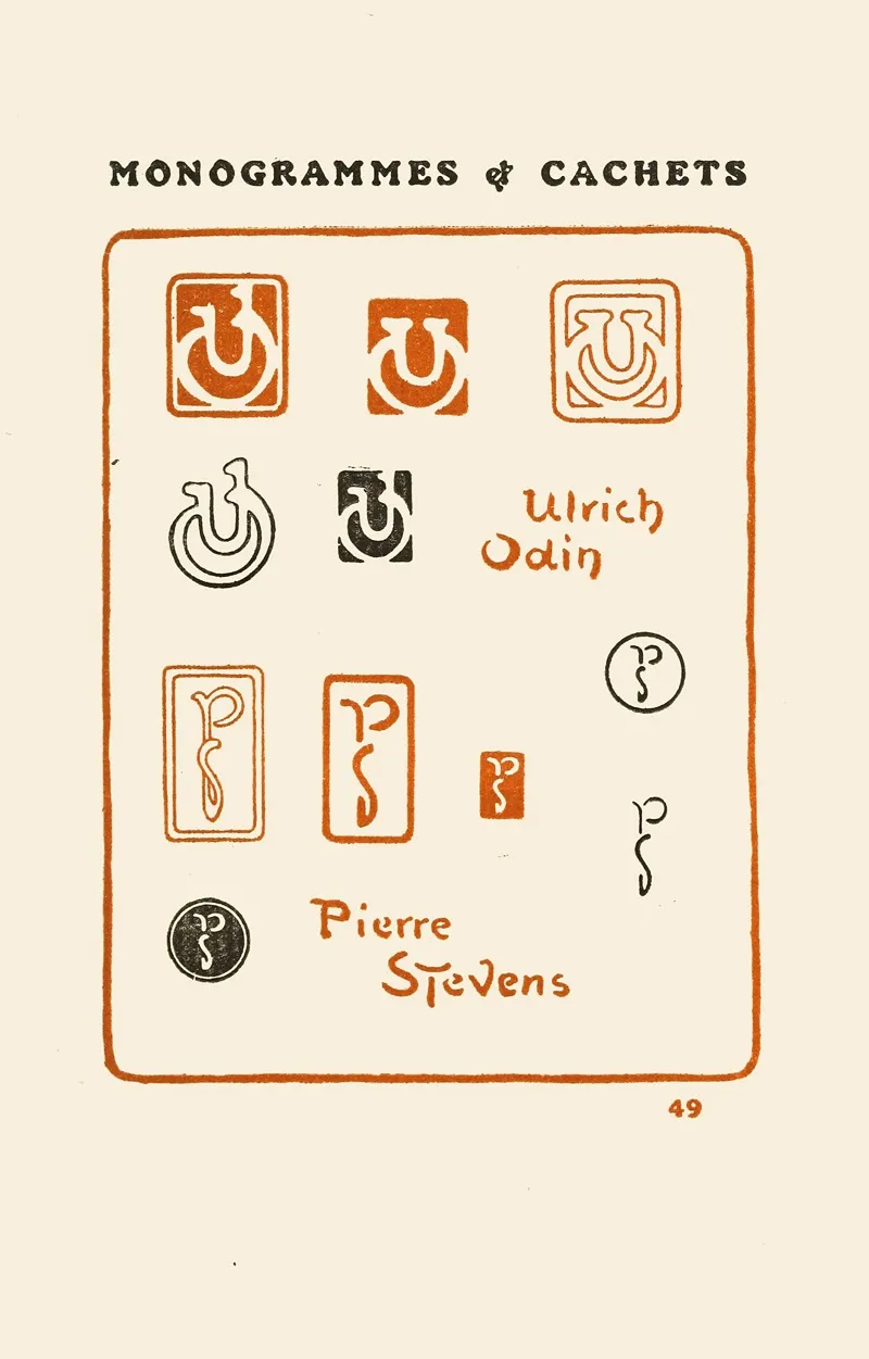 Le Second Livre Des Monogrammes Marques Cachets Et Es Libris Pl 47 by George Auriol - Canvas Print