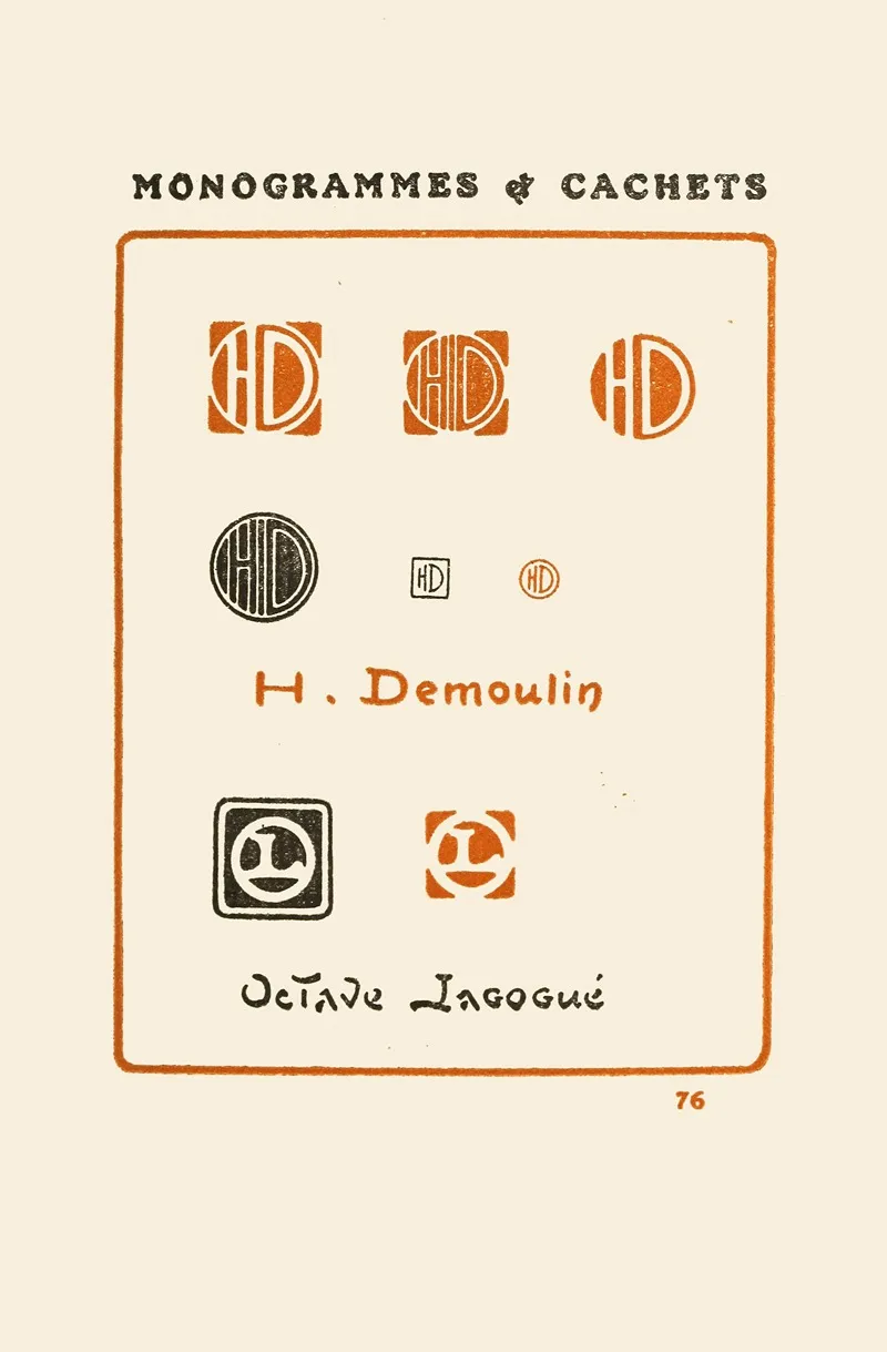 Le Second Livre Des Monogrammes Marques Cachets Et Es Libris Pl 74 by George Auriol - Canvas Print