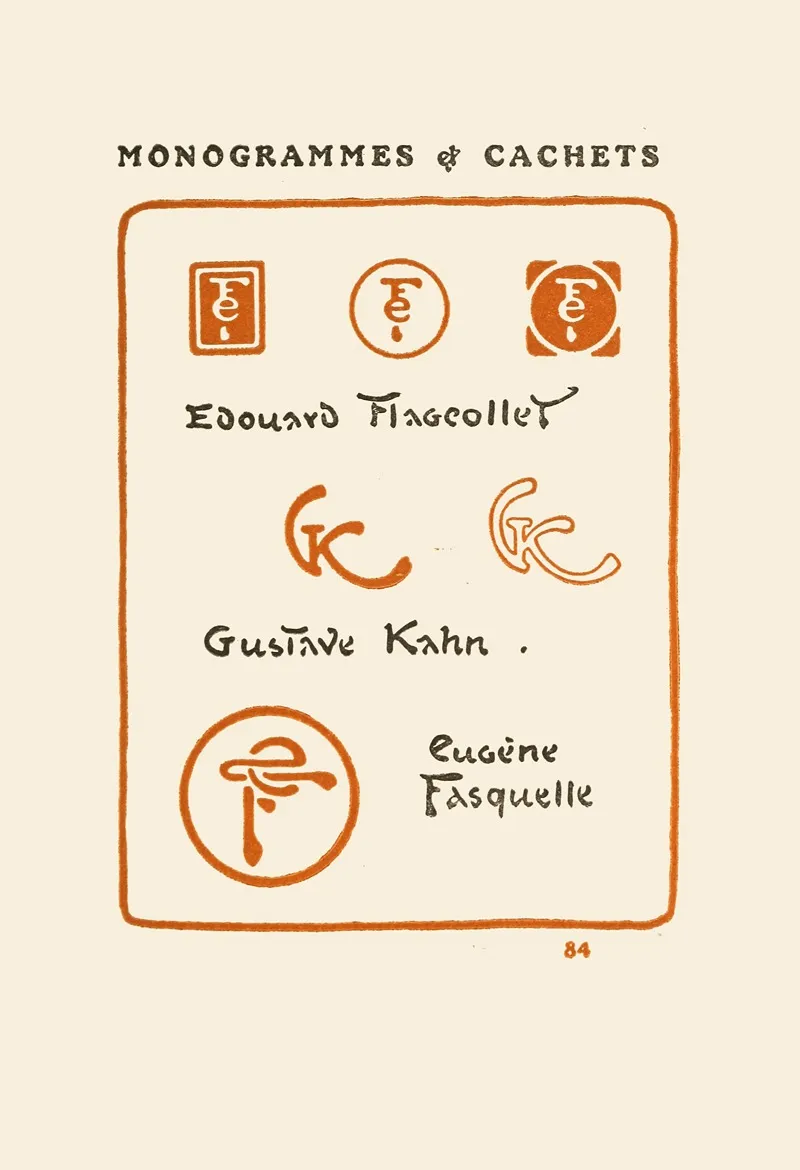 Le Second Livre Des Monogrammes Marques Cachets Et Es Libris Pl 82 by George Auriol - Canvas Print