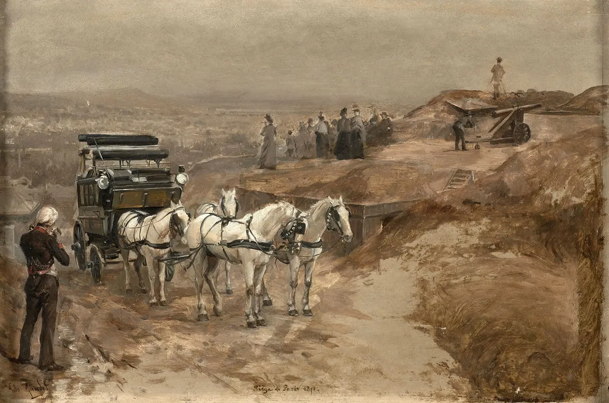 Le Siege De Paris 1871 by Jules Girardet - Canvas Print