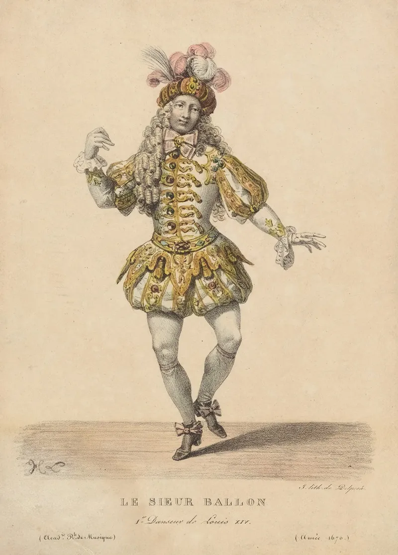 Le Sieur Ballon 1er Danseur De Louis Xiv by Hippolyte Lecomte - Canvas Print