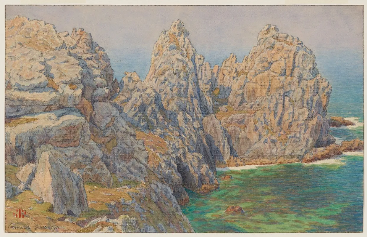 Le Tas De Pois Camaret by Henri Rivière - Canvas Print