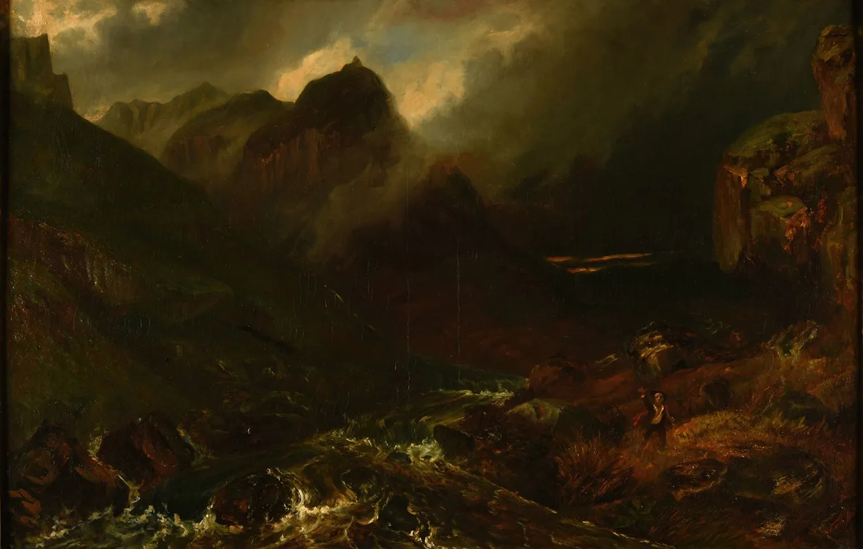 Le Val Denfer Au Pied Du Sancy by Paul Huet - Canvas Print
