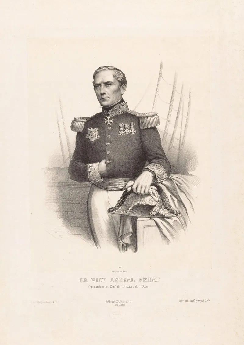 Le Vice Amiral Bruat Commandant En Chef De Lescadre De Locean by Marie-Alexandre Alophe - Canvas Print