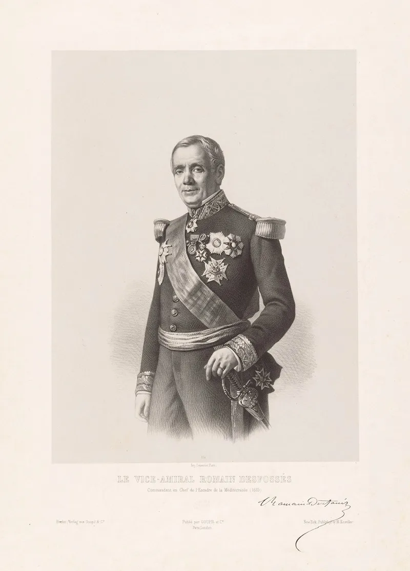 Le Vice Amiral Romain Desfosses Commandant En Chef De Lescadre De La Mediterranee by Marie-Alexandre Alophe - Canvas Print