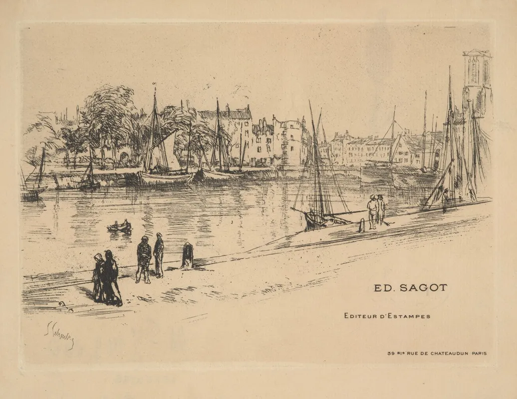 Le Vieux Port A La Rochelle by Edmond-Honoré Sagot - Canvas Print