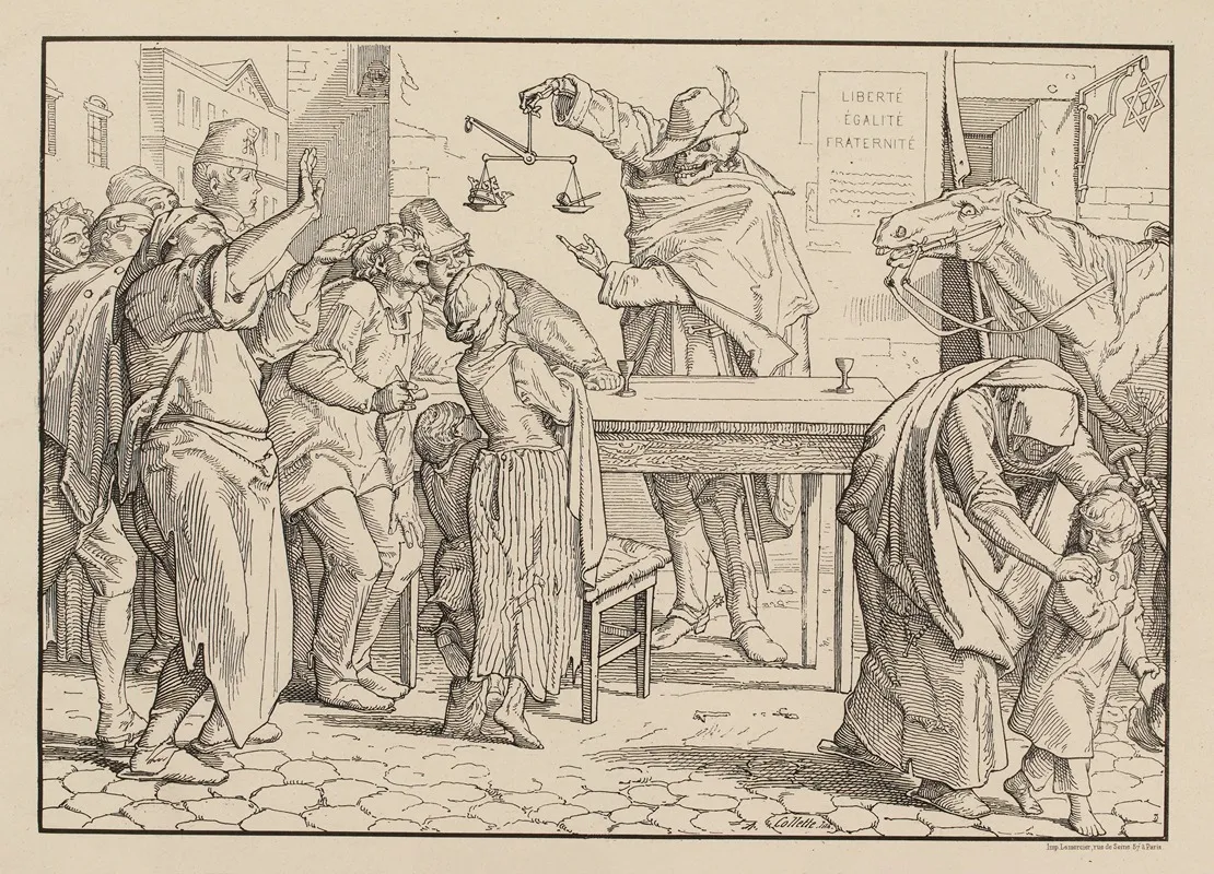 Le Voici Arrive Il Va Droit Au Cabaret by Alexandre Désiré Collette - Canvas Print