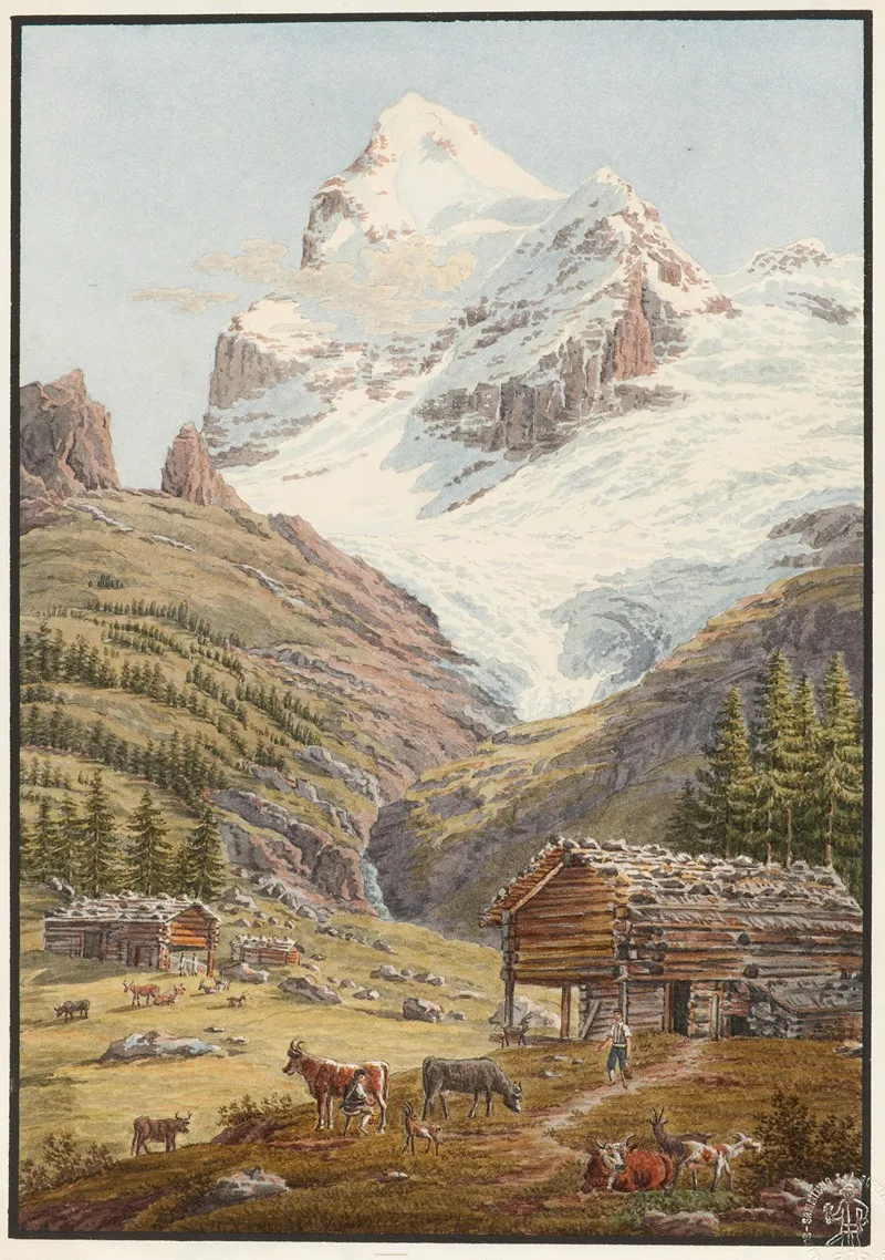 Le Wetterhorn by Jakob Samuel Weibel - Canvas Print