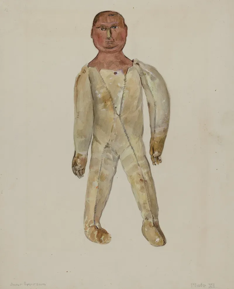 Leather Bodied Doll by Jane Iverson - Canvas Print