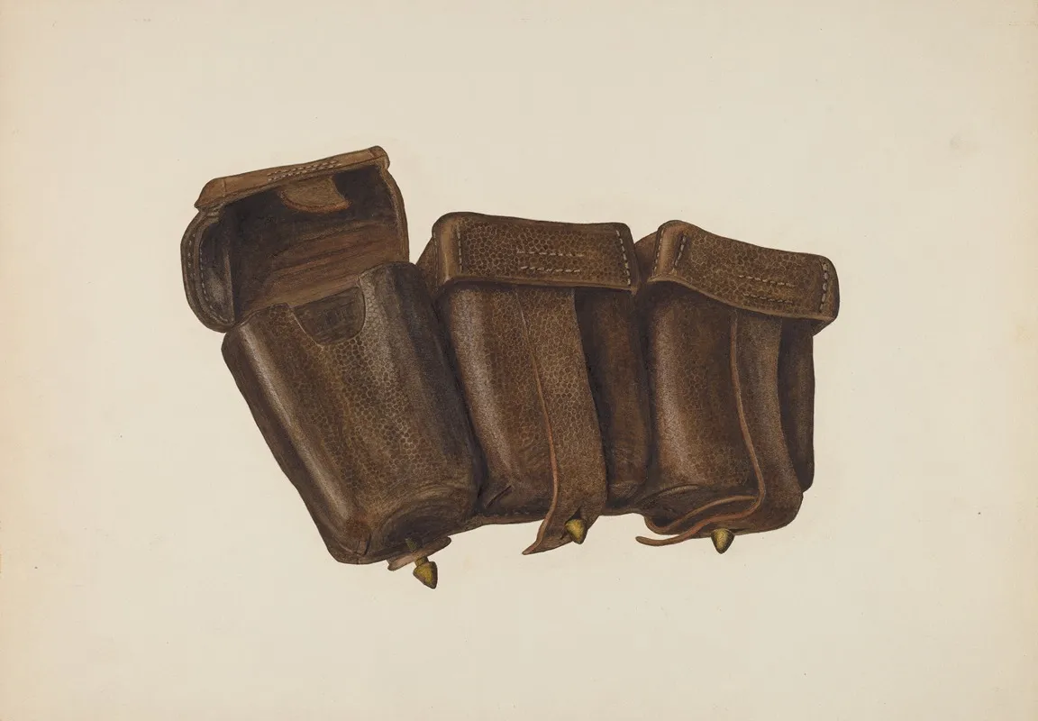 Leather Cartridge Case by Fred Hassebrock - Canvas Print