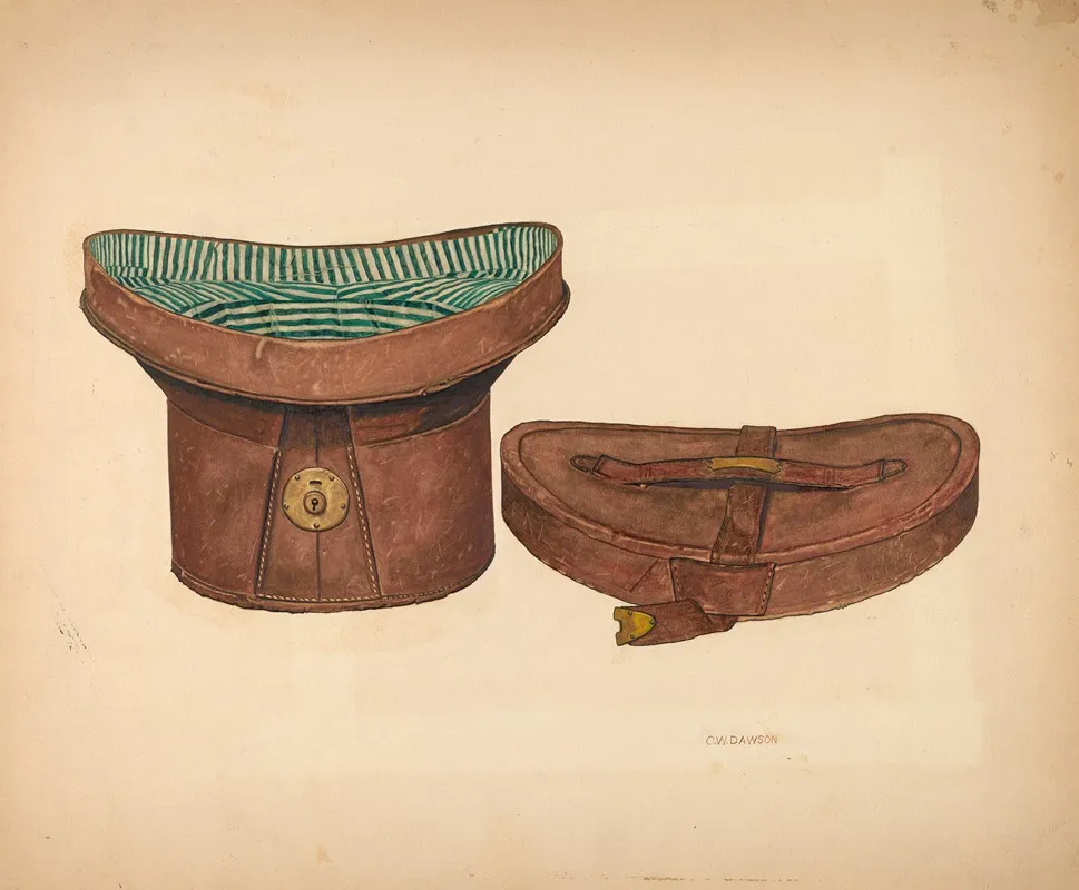 Leather Hat Box by Clarence W. Dawson - Canvas Print