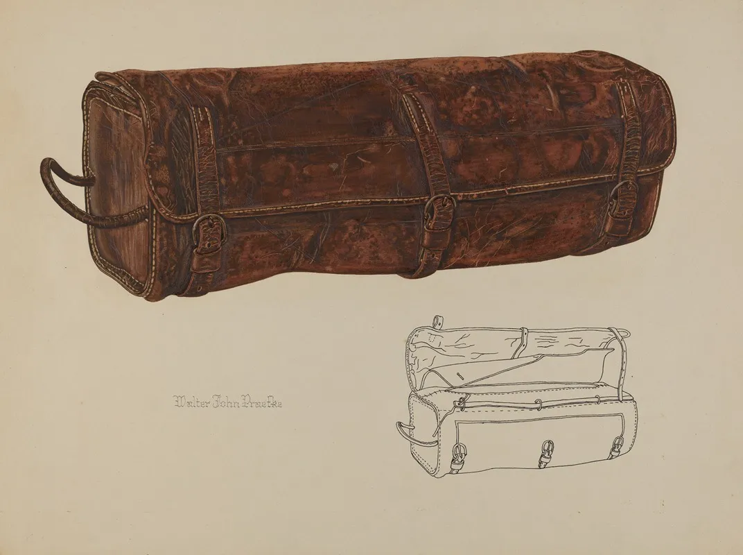 Leather Mail Bag by Walter Praefke - Canvas Print