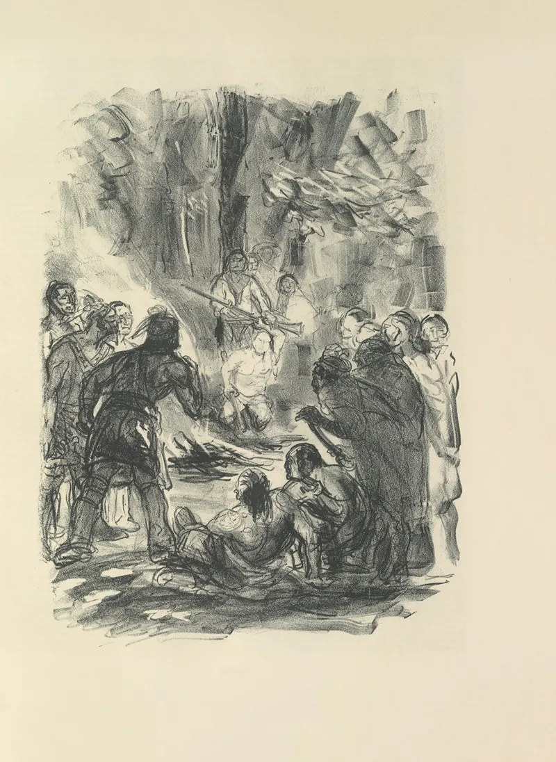 Lederstumpf Erzählungen Pl 12 by Max Slevogt - Canvas Print
