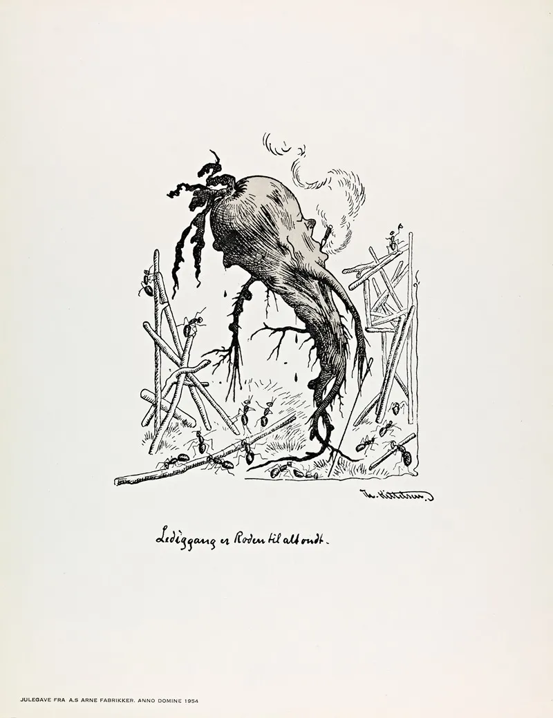 Lediggang Er Roden Til Alt Ondt by Theodor Kittelsen - Canvas Print