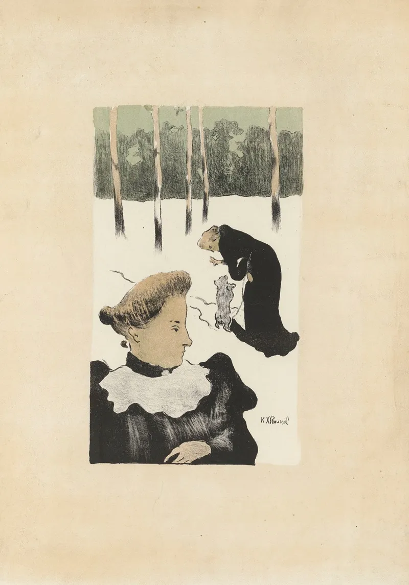 Leducation Du Chien 2 by Ker-Xavier Roussel - Canvas Print