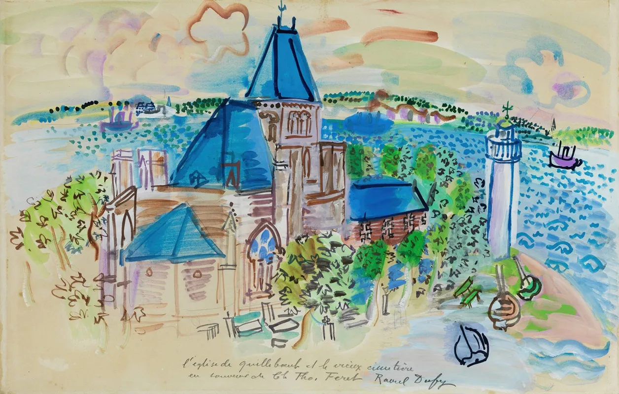 Leglise De Quillebeuf by Raoul Dufy - Canvas Print
