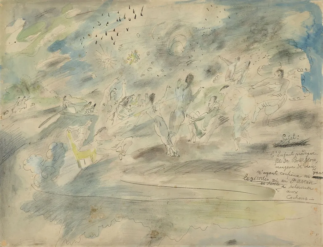 Lenfant Prodigue Chez Les Bourgeois by Jules Pascin - Canvas Print