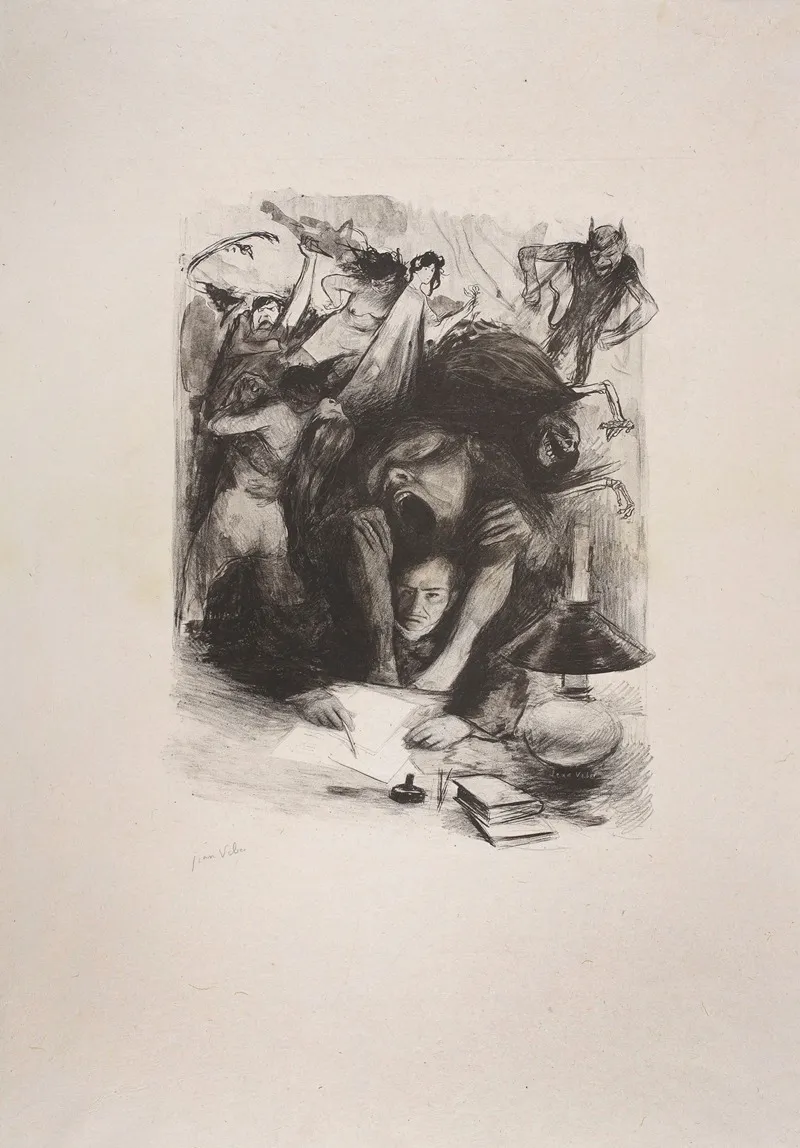 Lennui Preface Des Fleurs Du Mal De Baudelaire by Jean Veber - Canvas Print