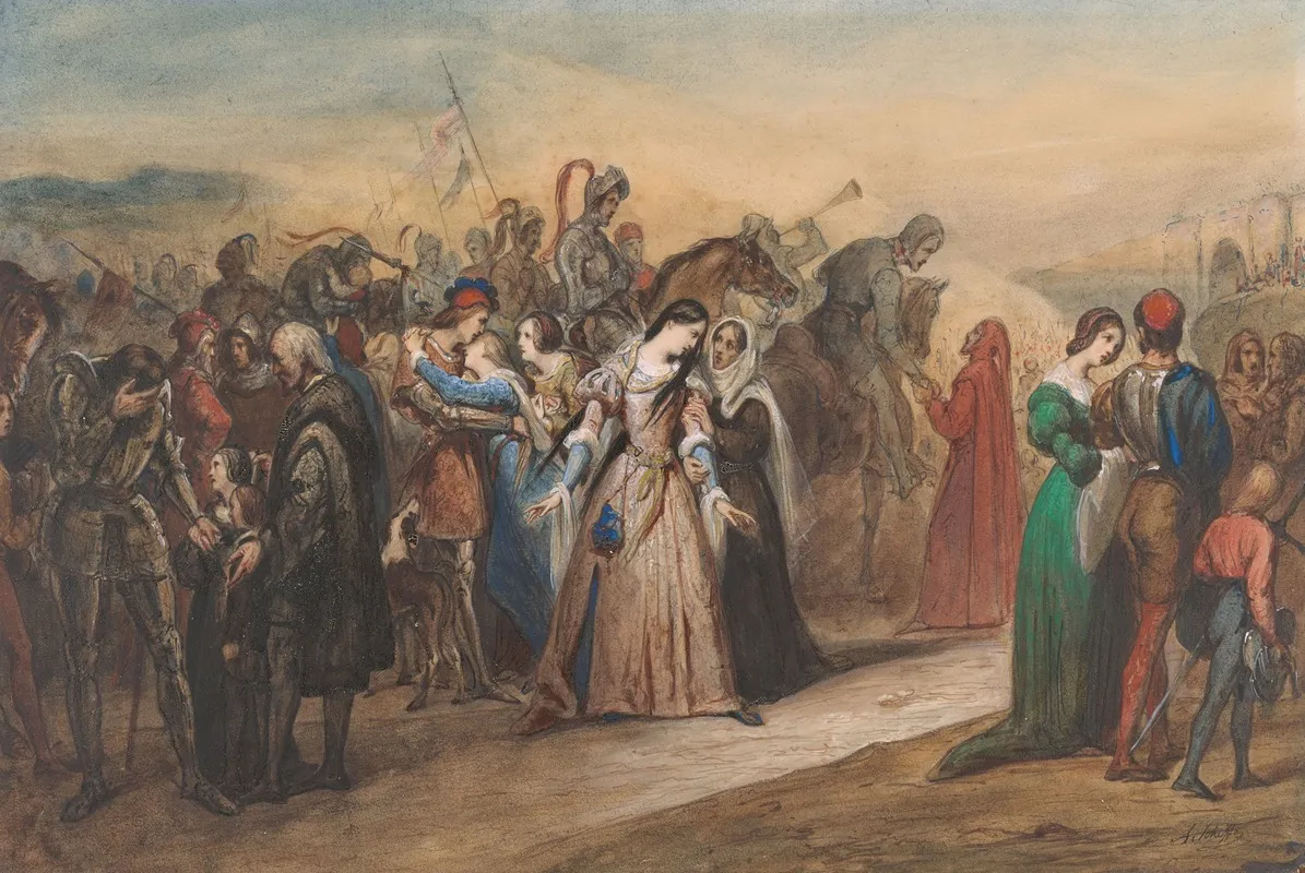 Lenore Or The Return Of The Army by Ary Scheffer - Canvas Print