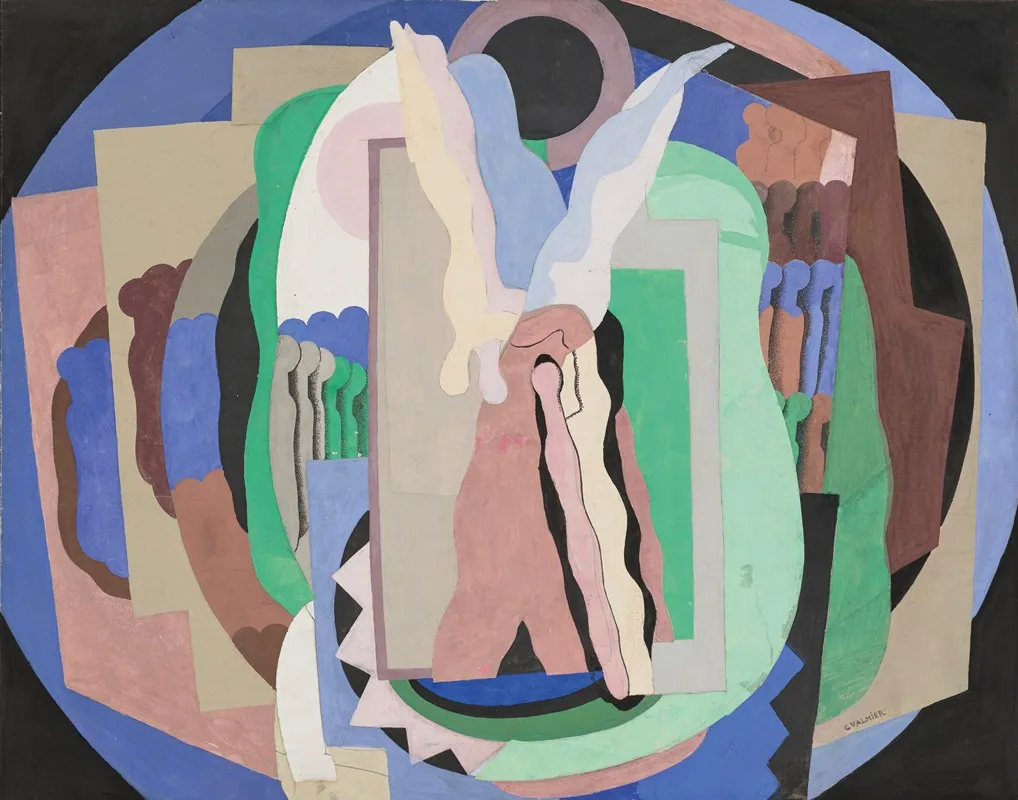 Les Acrobates Au Cirque by Georges Valmier - Canvas Print